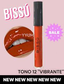 Brillo Labial nueva fórmula Bissu Líquido Nuevo ORIGINAL - TONO 12  "VIBRANTE" - Ver 1