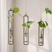 1pc Decorative Wall Mounted Living Room, Creative Glass Vase, Green Ivy Plant, Wall Mounted Hydroponic Container, Wall Decoration Room Decors Garden Decor Wedding Decor Home Decors