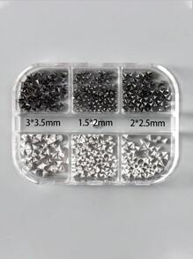 6Grids Rebites Metálicos Pregos Arte Unhas Encantos 3D Estilo Punk Rock Metal Cone Picos Na Unha Menina Legal Decoração De Unhas Manicure Peças