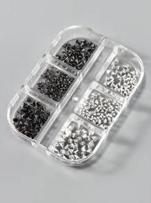 6Grids Rebites Metálicos Pregos Arte Unhas Encantos 3D Estilo Punk Rock Metal Cone Picos Na Unha Menina Legal Decoração De Unhas Manicure Peças
