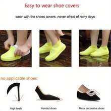 1/2 双厚乳胶防水鞋套,适合成人男女,高弹性且耐用,不变形,防雨,耐磨,防滑,徒步旅行,骑行配件 - 彩色 - 查看 7