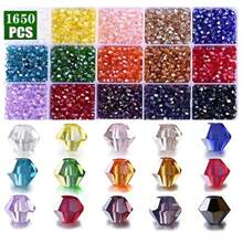 15 Colors- AB Colorful 1650/1120pcs 3/4mm Faceted Crystal Glass Bicone Beads-For Jewelry Making Women, Perfect For Suncatcher Handmade Crafts, DIY Bracelets, Necklaces, Dolls - AB Sharp Beads 1650PCS - View 4