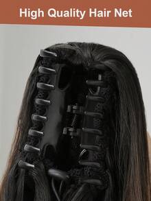 結實夾式馬尾合成纖維延長鬆波浪蓬鬆假髮,適用於女性日常使用 - 間色 - 查看 5