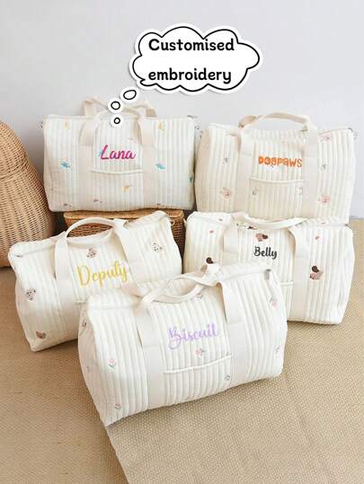 Customized Diaper Bag "Mommy Bag", Large Capacity Outdoor Storage Bag, Embroidery Handheld Shoulder Bag, Personalized Embroidered Diaper Storage Bag, Large Capacity Travel Mommy Bag, 4-Sided Pockets, Velvet Diaper Bag, Toy & Towel Storage, Skin-Friendly & Clean Letter Portable,Multifunction,Versatile,Large Capacity,Functional,Practical,All-Purpose Contracted,Vacay Vibes/Vacation,Minimalist,Leisure,Preppy,Business Casual,Commuting Personalized,Custom,Customized Personalized Gifts For Women,Crossbody Bag/Cross Body,Travel Bag,Shoulder Tote Bag Ideal Gifts For Her Girlfriend,Family,Friends,Women, Rookies & White-Collar Workers For Anniversaries,For Birthdays,For Holiday/ Vacation,For School,For Business/Commute/Work/Office,Delicate Romance,Bags & Luggage,Customized Storage Bags,New Year Glamour