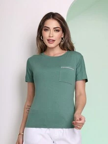 Women's Versatile Pocket T-Shirt 2024 - 綠色 - 查看 2