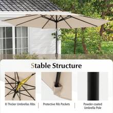 Lifezeal 10 FT Patio Umbrella Patio Market Steel Tilt W/ Crank Outdoor Yard Garden