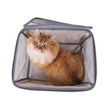 1pc Pet Car Carrier Bag, Fashionable Cat Bag, Portable Foldable Pet Car Seat Carrier