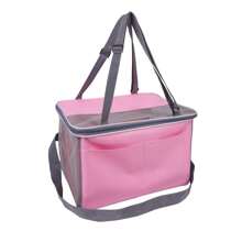 1pc Pet Car Carrier Bag, Fashionable Cat Bag, Portable Foldable Pet Car Seat Carrier