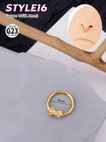 1pc Y2k Titanium Antlers Heart Nose Ring Hypoallergenic Segment Seamless Septum Jewelry Crown Bow Chain Nose Ring Hoop Triple Triangle Daith Helix Earrings Teardrop Septum Clicker Ring 10mm Nose Ring Hoop Horseshoe Septum Jewelry Hinged Clicker Ring Rook Earrings For Septum, Helix, Rook, Tragus, Daith, Cartilage Earring For Women Girls Christmas Gift Christmas Piercing Body Jewelry For Party Dates Daily Wear