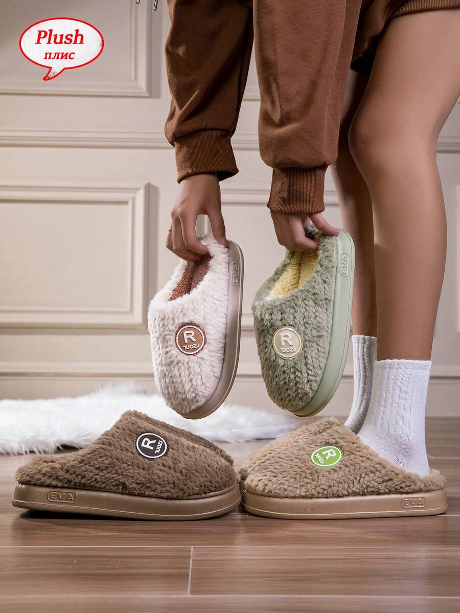 Dép đi trong nhà nhẹ cho nữ, lót EVA chống trượt, giữ ấm, giày đi trong nhà mùa đông - hồng - Xem 1