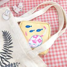 1 件可爱卡通迷你卫生巾/卫生棉条袋化妆包、小巧硬币/卡包、便携式旅行收纳袋 - 彩色 - 查看 2