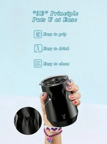 14oz Stainless Steel Wine Tumbler With Lid, Stemless Double Insulated Wine Glass, With Leak-Proof Lid - Keeps Drinks Hot & Cold, Suitable For Different Scenes, Parties, Outdoor, Gifts