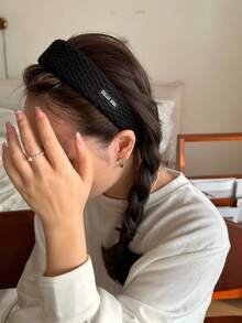 2024 新款女士粗针织宽边头带，时尚户外运动百搭头饰，秋冬 - 彩色 - 查看 5