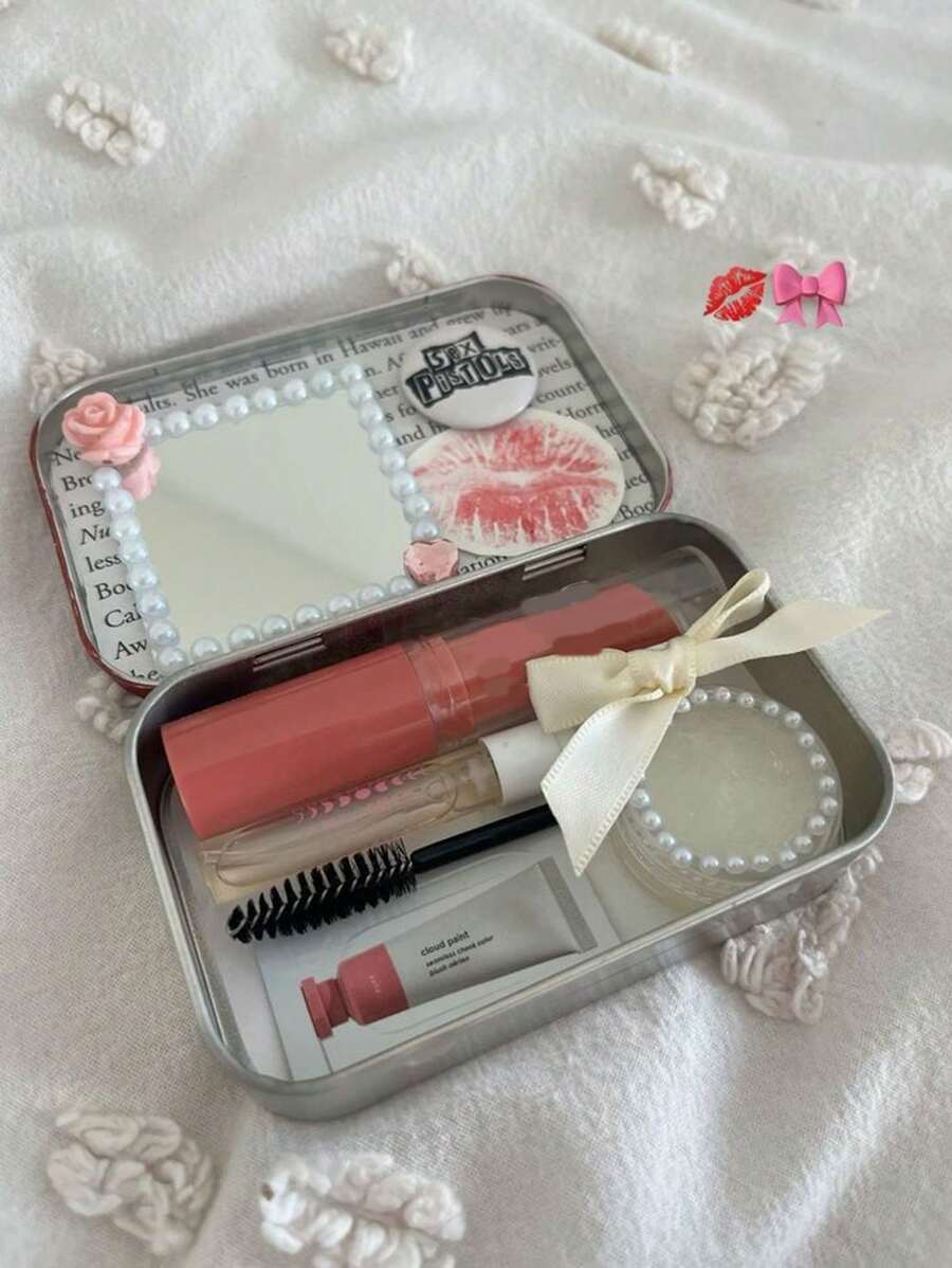 Bộ nhãn dán hoạt hình tự làm bao gồm nhãn dán trong suốt, ví Altoid tự làm thủ công cho hộp đựng đồ trang trí tiệc sinh nhật (chỉ có hộp), hộp thiếc có bản lề kim loại, hộp đựng đồ lưu trữ nhỏ gọn di động có nắp đậy