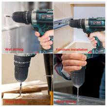 21V Max Cordless Lithium Impact Drill And Driver Kit - Bushing Tools For Home Improvement, High-Torque 25-Speed Adjustable Brushless Powerhouse With 2 Batteries, Charger, And Tool Bag For Effortless Repair Tasks - 藍色 - 查看 10