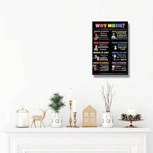 Musical Wall Art Painting Canvas Art Framed Sheet Music Posters Vintage Pictures Decorations Modern Music Wall Decor Life Without Flute Would Flat Poster Office Artwork Framed
