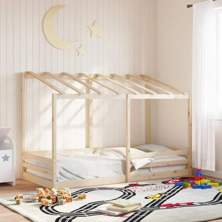 VidaXL Children's Bed With Roof 80x200 Cm Solid Pinewood