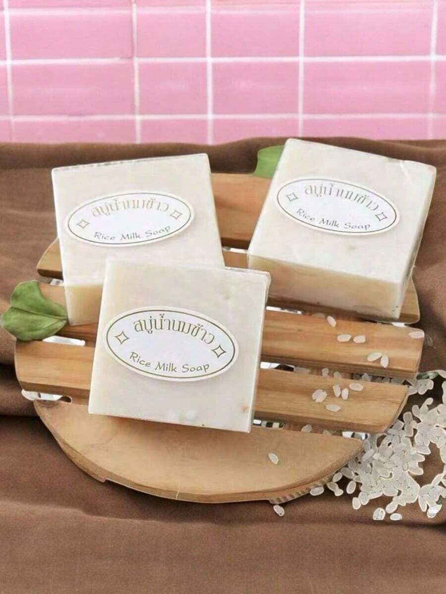 Rice Lightening Soap, 65g Each, Thai Rice Milk Soap, Rice Lightening Soap For Intimate Parts, Original Thai Handmade Soap - 6 Pzs - View 1