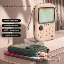 Mini Game Power Bank Portable Retro Handheld Game Console,Retro Video Game Console With Built In 10000+ Games,Mini Game Power Bank With 6000mah Capacity,Support 2 Players Play On Tv (Pink,B) - Pink - View 2