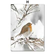 1pc Mùa đông Phong cảnh thiên nhiên Tuyết Canvas Tranh Chim Sói Động vật Poster và Bản in Nghệ thuật treo tường Trang trí Giáng sinh Trang trí nhà ngày lễ Không có khung - Nhiều màu - Xem 30