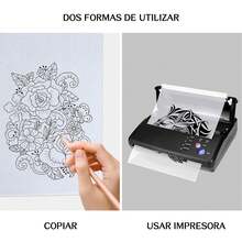 SHIXIONG 100 Hojas de Papel de Transferencia de Tatuaje,4 en 1 Papel Hectografico para Tatuar,Sin Manchas, Líneas Claras,Papel Hectografico,Ideal para Principiantes en Tatuajes, Salones de Tatuajes y Artistas - Blanco - Ver 5