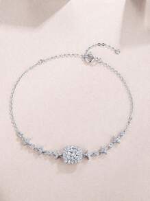 Vòng tay bạc Sterling 925 đính đá Moissanite Starry 1ct, Quà tặng thời trang sang trọng thanh lịch cho phụ nữ vào sinh nhật - Bạc - Xem 4