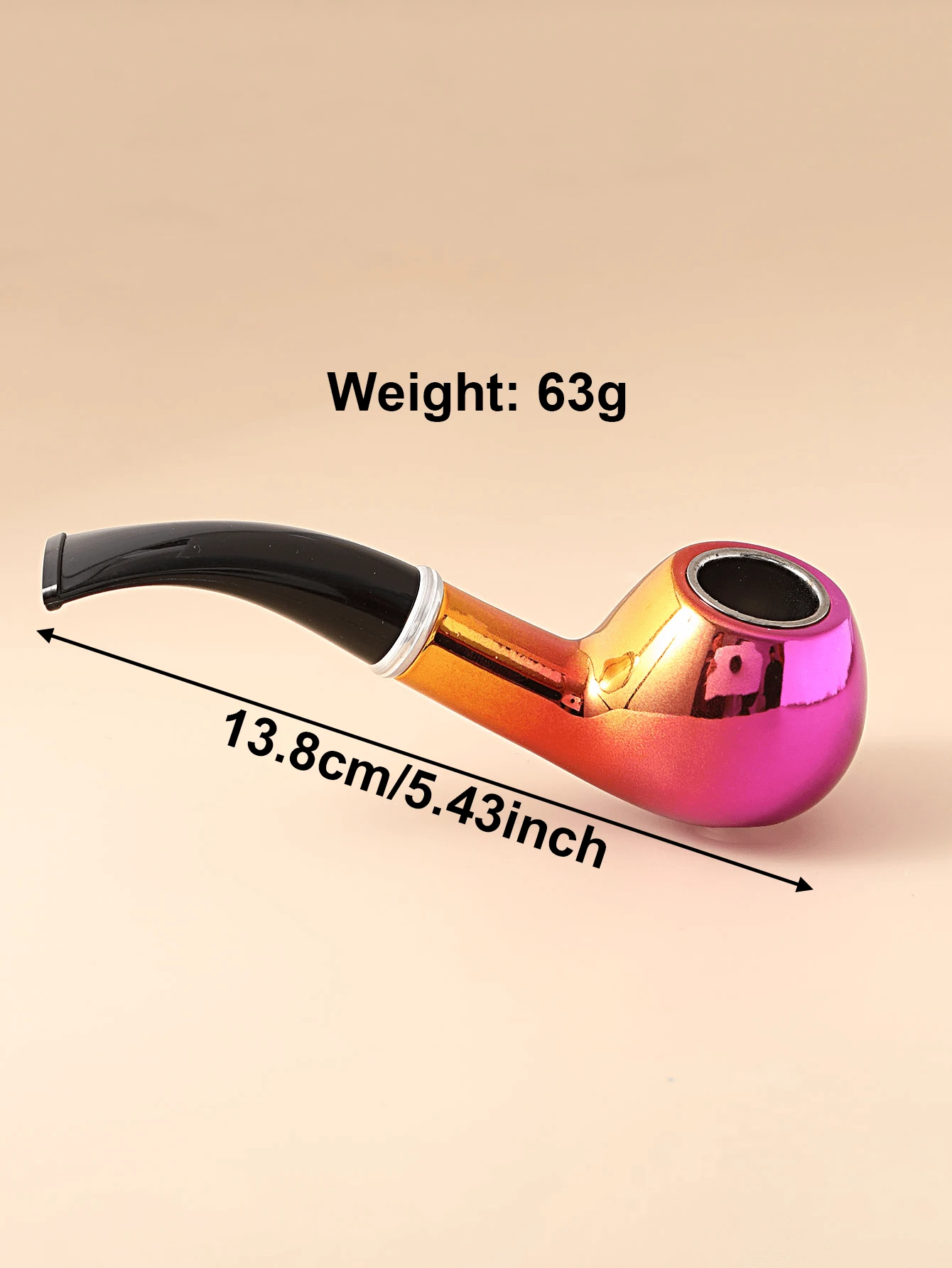 1Pc Plating Colored Tobacco Pipe, Fashion And Luxurious Smoking Tools