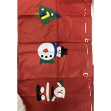 1 件无纺布礼品袋/糖果袋，适用于圣诞礼物/礼物，配有圣诞老人背包带，红色/随机图案