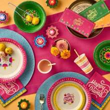 6pc Diwali Design Decorative Diyas - 彩色 - 查看 2