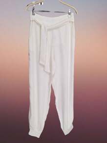 WX - Viscose Sweatpants - 白色 - 查看 1