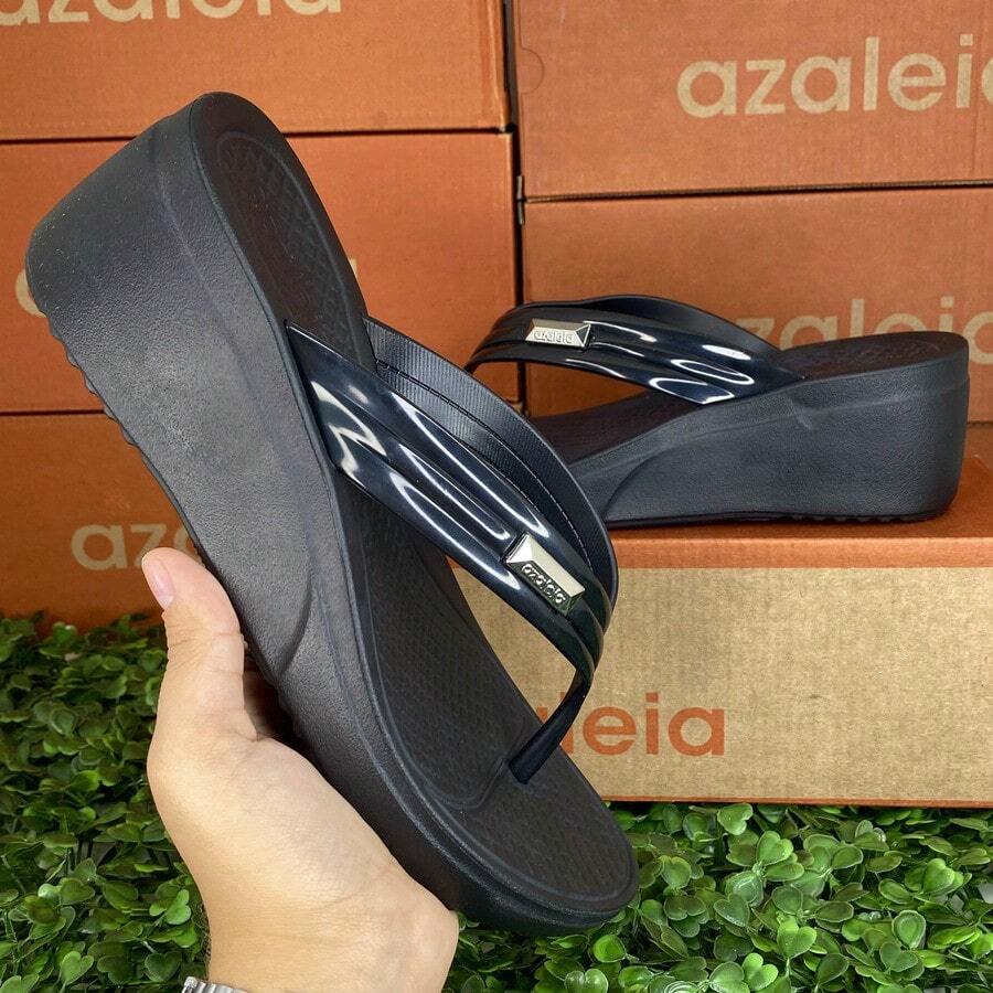 Azaleia Platform Women's Flatform Sandal Clogs Medical Heel Comfort Sandals Women Casual Metallic - màu đen - Xem 1