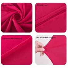 U 型隔断弹性氨纶半圆形拱形窗帘,双面可用(不含金属框架),适用于生日派对、婚礼、室内外装饰、拱形婚礼背景罩,适合所有季节 - 玫紅色 - 查看 8