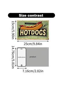 1pc, High Quality Delicious Hot Dog, Food Fast Food Restaurant Poster Decoration, Porch Wall Sign, Merchandise Poster, Wood Material Birthday