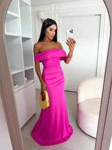 Mermaid Dress For Wedding Guests And Other Events. - Hot Pink - View 2