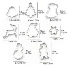 8 件套圣诞饼干切刀姜饼圣诞树模具圣诞蛋糕装饰工具圣诞礼物 DIY 烘焙饼干模具 - 8PCS - 查看 2