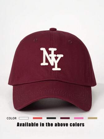 1pc Embroidered "NY" Letter Adjustable Baseball Cap, Outdoor Sunscreen Casual Hat Suitable For Spring Autumn Travel Beach Vacation, Y2K Style For Young Adults
