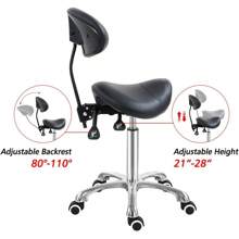 Antlu Saddle Stool Rolling Chair For Medical Massage Salon Kitchen Spa Drafting,Adjustable Hydraulic Stool With Wheels (Without Backrest, Black) - 黑色 - 查看 4