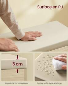 VASAGLE Shoe Changing Stool - Beige - View 3