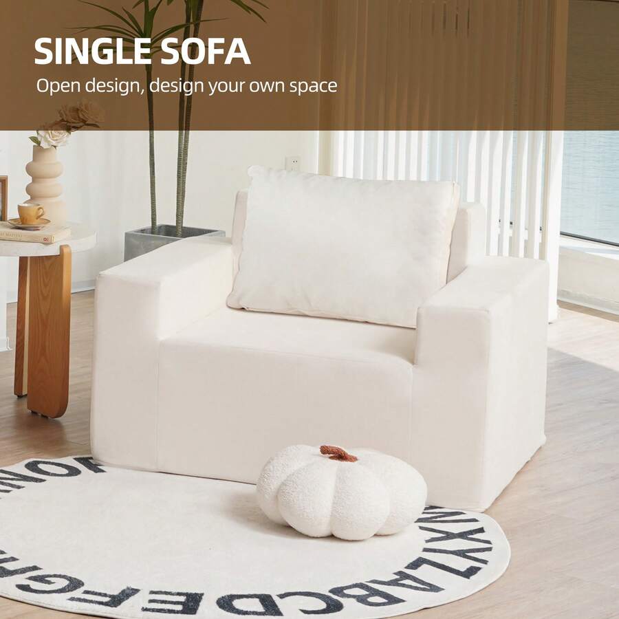 Sofa In A Box Foam Sofa Couch With Pillow, Bean Bag Chairs For Adults