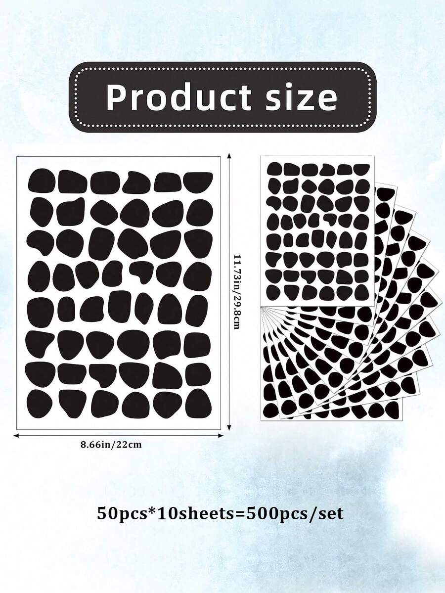 10pcs/Set Asymmetrical Polka Dot SelfAdhesive Wall Stickers, Bohemian