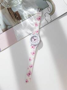 1pc New Fashion Butterfly Pattern Casual Cute Children Quartz Watch, Suitable As Birthday/Holiday Gift - Multicolor - View 9
