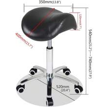 Antlu Saddle Stool Rolling Chair For Medical Massage Salon Kitchen Spa Drafting,Adjustable Hydraulic Stool With Wheels (Without Backrest, Black) - 黑色 - 查看 8