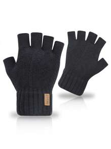 iwarm زوج قفازات نصف أصابع مصنوعة من خليط صوف الألبكة عالي الجودة، تصميم دافئ مناسب للمكتب والدراجة والأنشطة الخارجية في فصلي الخريف والشتاء، خيار هدية رائع