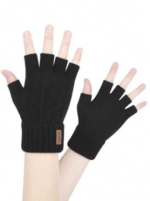 iwarm زوج قفازات نصف أصابع مصنوعة من خليط صوف الألبكة عالي الجودة، تصميم دافئ مناسب للمكتب والدراجة والأنشطة الخارجية في فصلي الخريف والشتاء، خيار هدية رائع