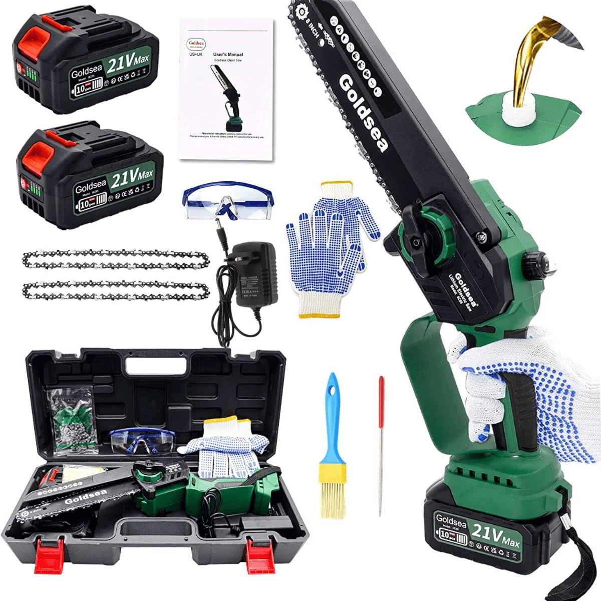 Mini Chainsaw 6Inch Battery Powered Cordless Electric Handheld