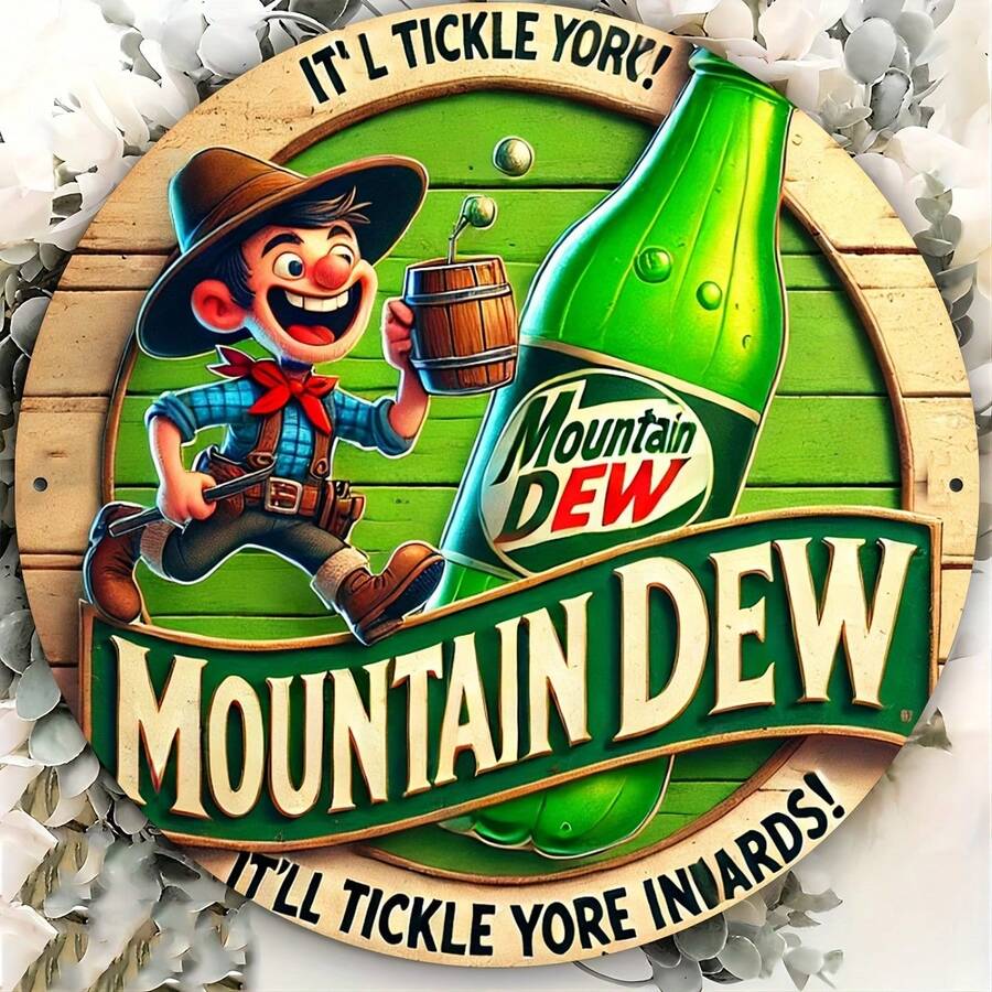 1 tấm biển trang trí bằng Acrylic Mountain Dew thiết kế cổ điển 8x8 inch (20x20cm), bền và dễ treo, thích hợp cho gia đình, văn phòng hoặc làm quà tặng - nhiều màu - Xem 1