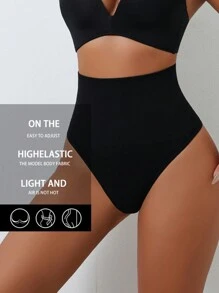 1pc Women High Waisted Shapewear Thong Panties, Activewear Body Shaper Slimming Briefs, Sexy Lifting Waist Shorts Gym Accessories Belly Slimming Girdles, Lumbar Girdles Belly Slimming Corset