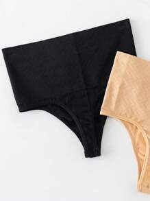 1pc Women High Waisted Shapewear Thong Panties, Activewear Body Shaper Slimming Briefs, Sexy Lifting Waist Shorts Gym Accessories Belly Slimming Girdles, Lumbar Girdles Belly Slimming Corset
