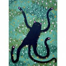 1 tấm áp phích động vật mèo mèo ngộ nghĩnh truyện tranh hiện đại trang trí nhà cửa đáng yêu phòng khách thẩm mỹ tranh vải không có khung - Nhiều màu - Xem 32