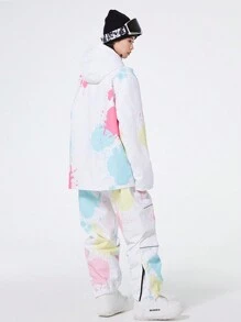 1 Pieza Chaqueta de snowboard colorida, a prueba de viento, impermeable, resistente al desgaste, transpirable, ligera y cálida, adecuada para equipos de esquí individuales y dobles (accesorios no incluidos) Conjuntos de esquí - Multicolor - Ver 7